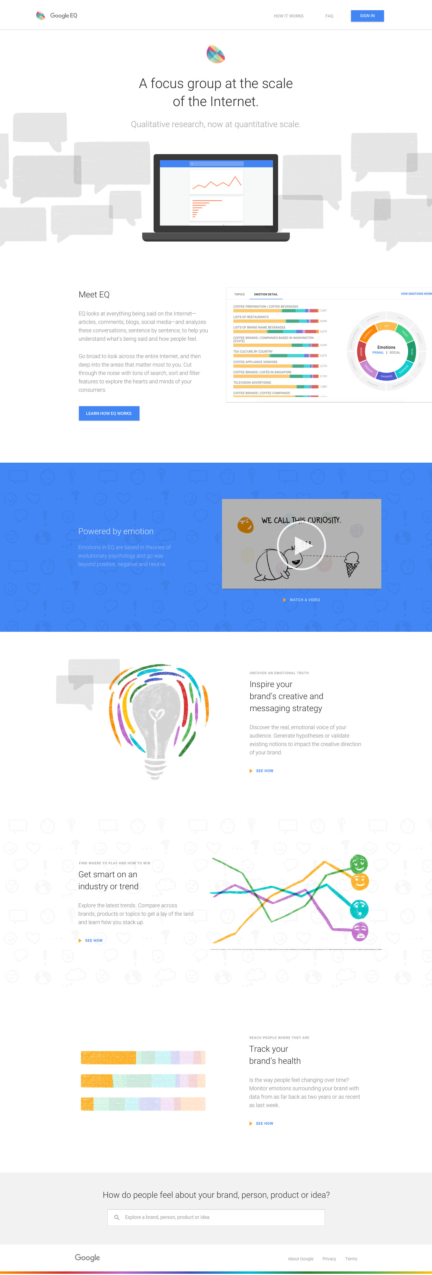 Google EQ Homepage mockup