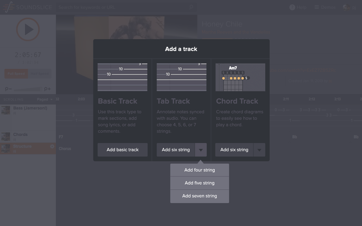 Add Track Modal