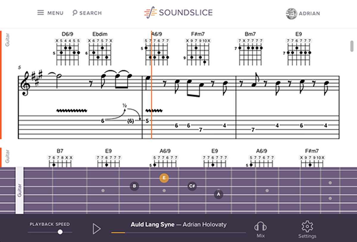 Soundslice Fretboard