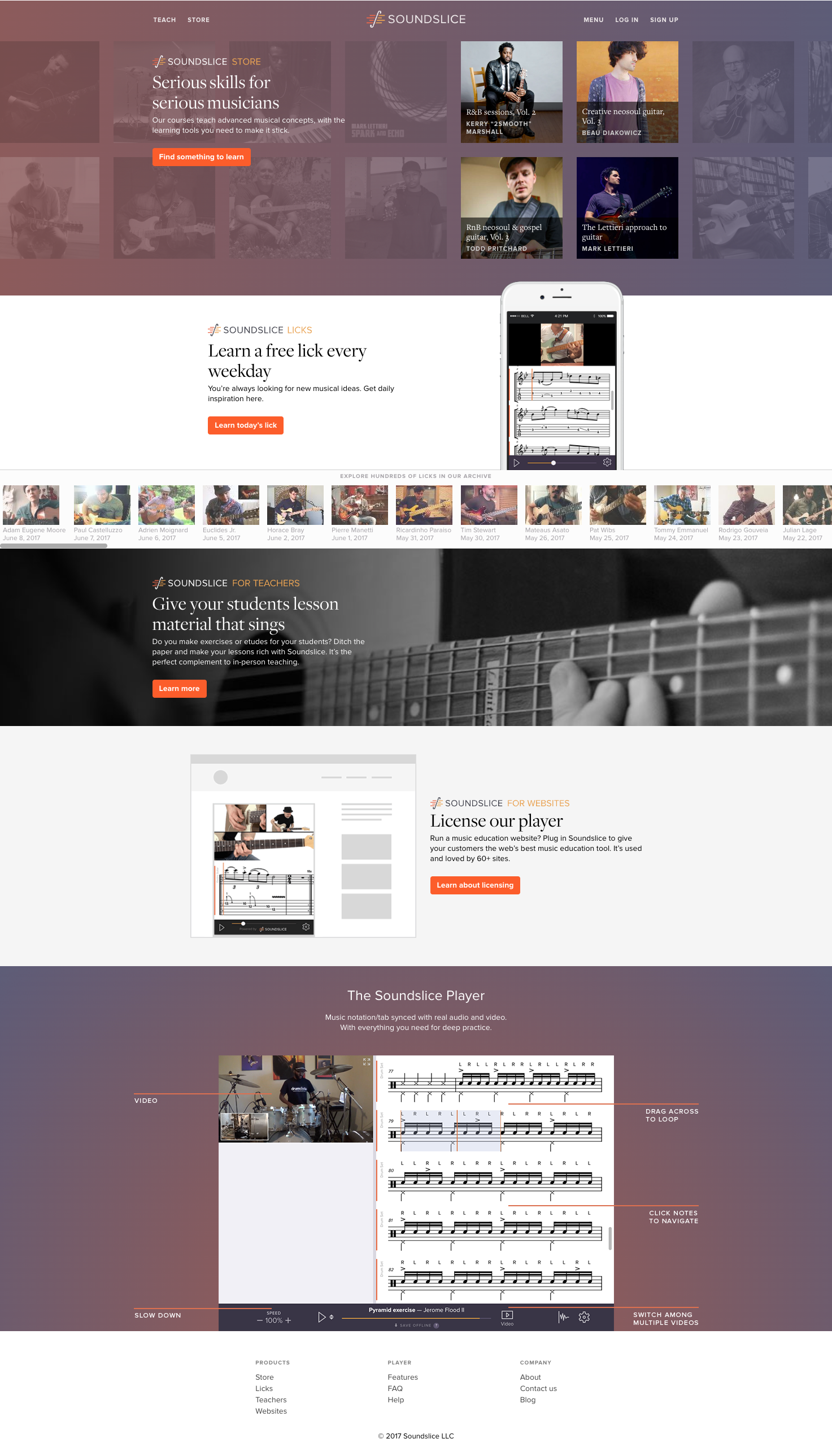 Soundslice Homepage Design